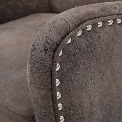 Vintage Grey/Brown Microfibre High Back Armchair - Mekamart Australia