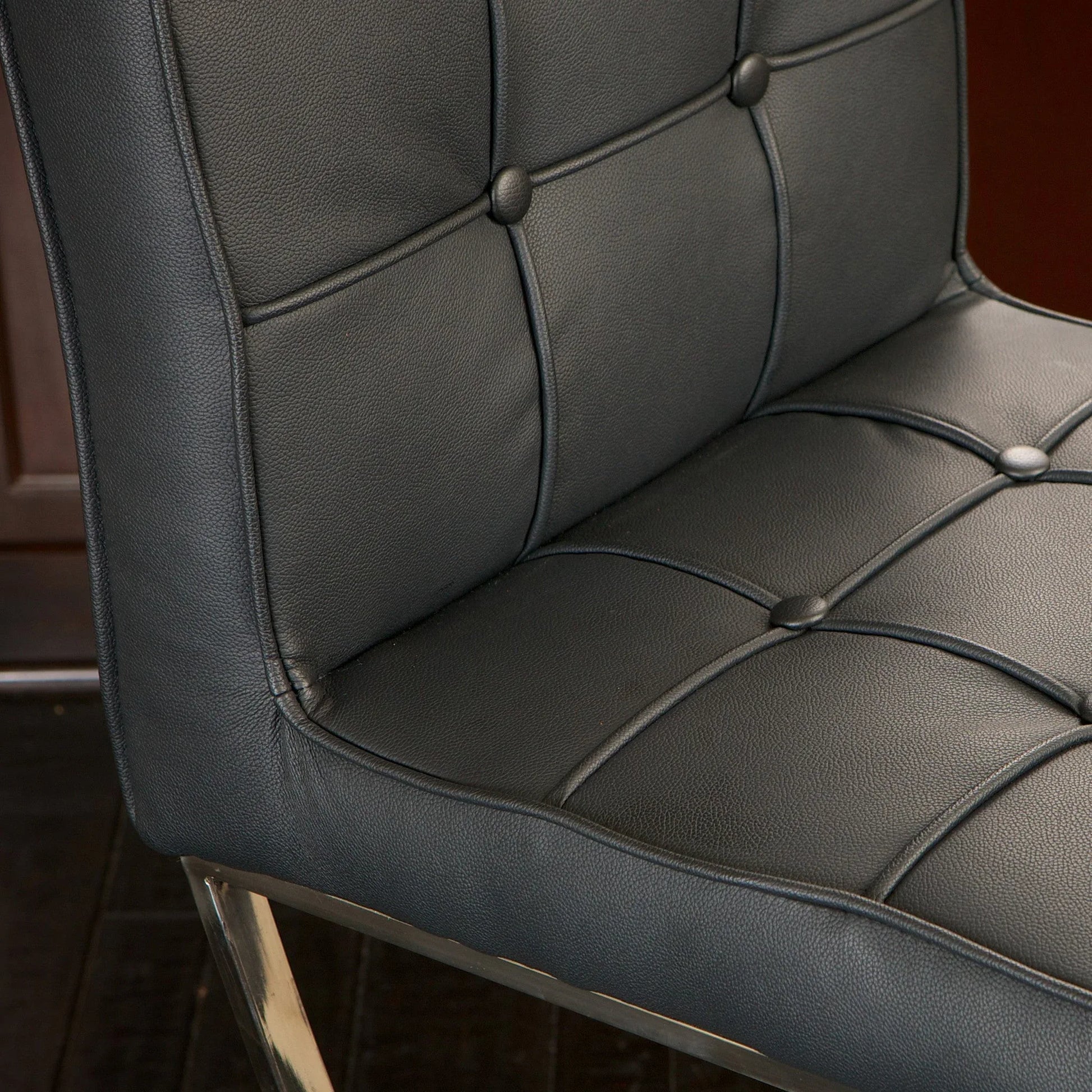 Pandora Bonded Leather & Steel Bar Stool in Black - Mekamart Australia