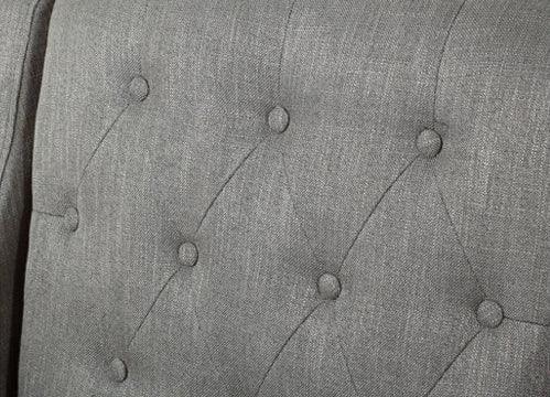 Canberra Fabric Armchair & Ottoman in Grey Linen - Mekamart Australia