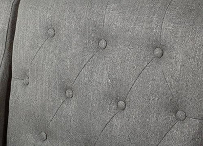 Canberra Fabric Armchair & Ottoman in Grey Linen - Mekamart Australia