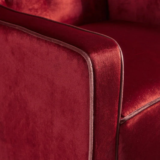 Lara Two Tone Tufted Garnet New Velvet Club Armchair - Mekamart Australia