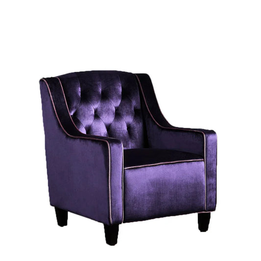 Lara Two Tone Tufted Plum New Velvet Club Armchair - Mekamart Australia