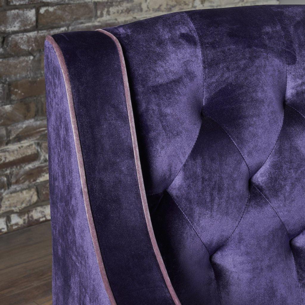 Lara Two Tone Tufted Plum New Velvet Club Armchair - Mekamart Australia