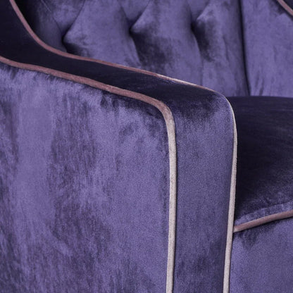 Lara Two Tone Tufted Plum New Velvet Club Armchair - Mekamart Australia