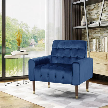 Lewisham Navy Blue Tufted Velvet Armchair - Mekamart Australia