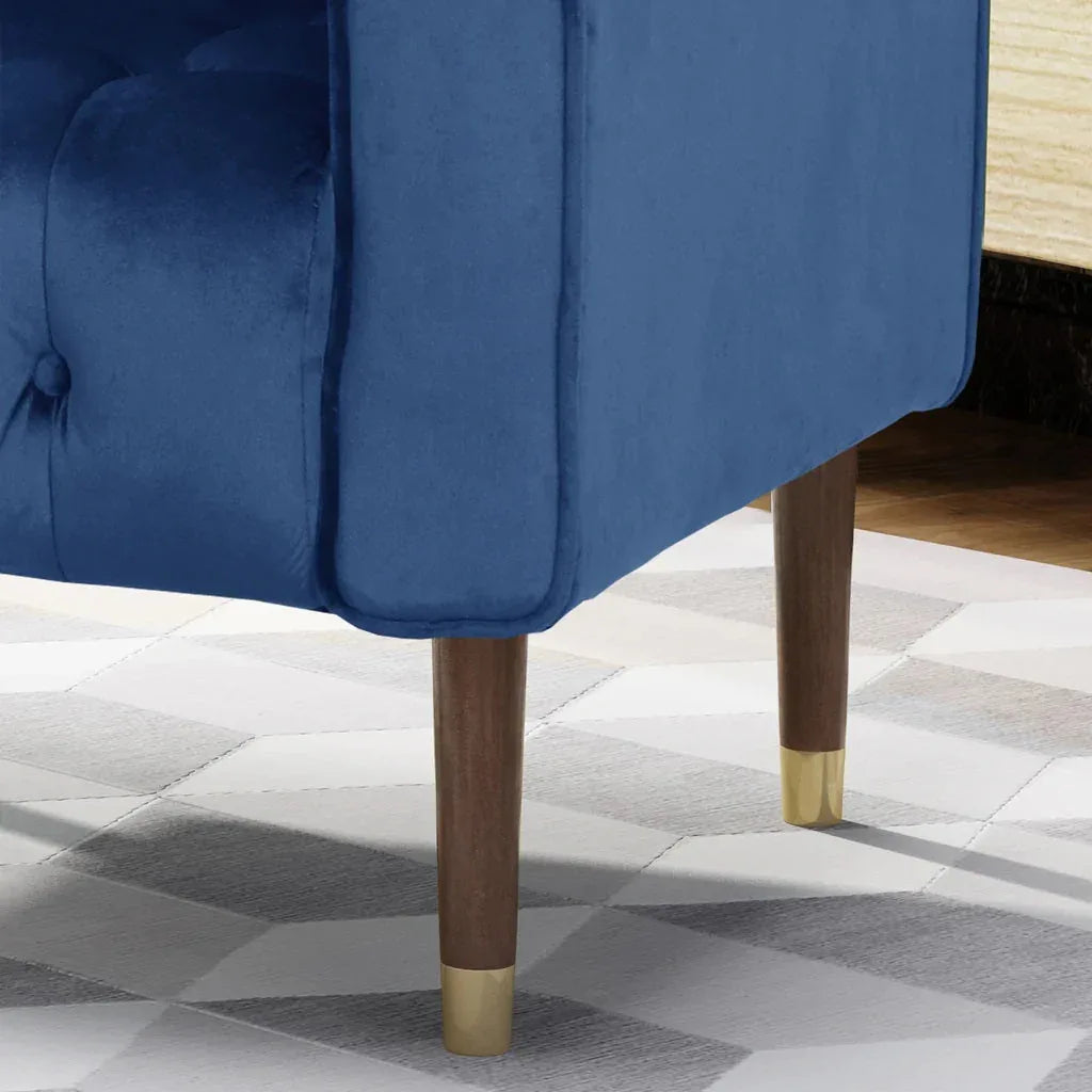 Lewisham Navy Blue Tufted Velvet Armchair - Mekamart Australia