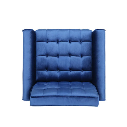 Lewisham Navy Blue Tufted Velvet Armchair - Mekamart Australia