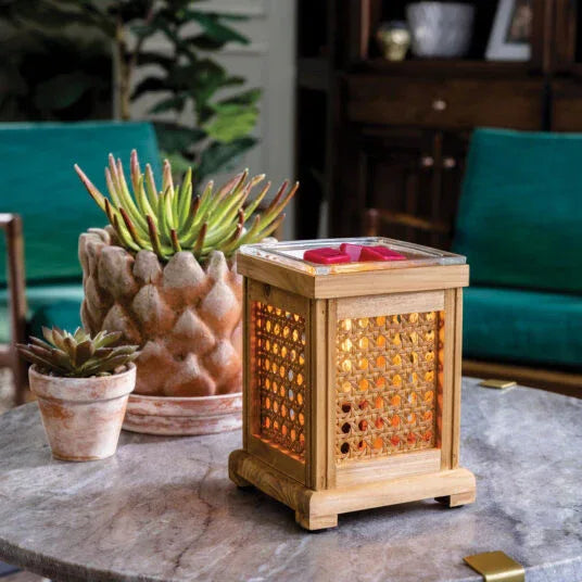 Wood & Cane Vintage Bulb Illumination Warmer - Mekamart Australia