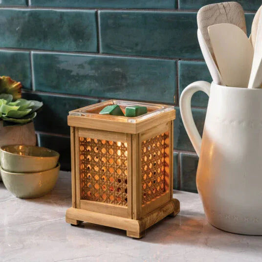 Wood & Cane Vintage Bulb Illumination Warmer - Mekamart Australia