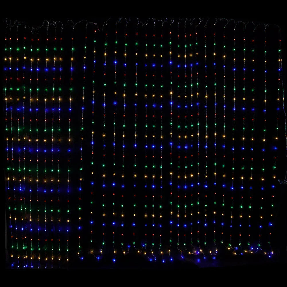 Samland 750 LED 620cmx240cm Copper Wire Curtain Light in Multi Colour - Mekamart Australia