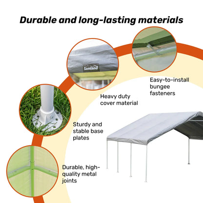 Samland Portable Carport Garage Shelter Canopy Double Size 18x20FT - Mekamart Australia
