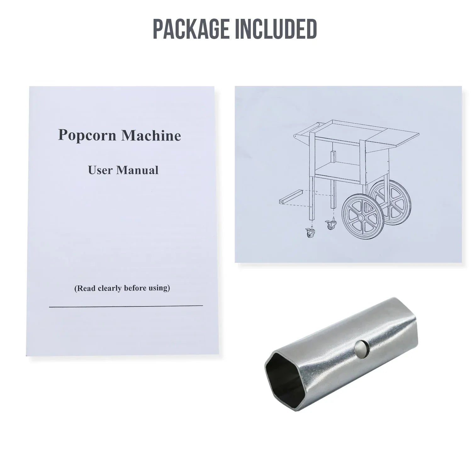 Samland Large Wheeled Cart Trolley for Popcorn Machine - Mekamart Australia