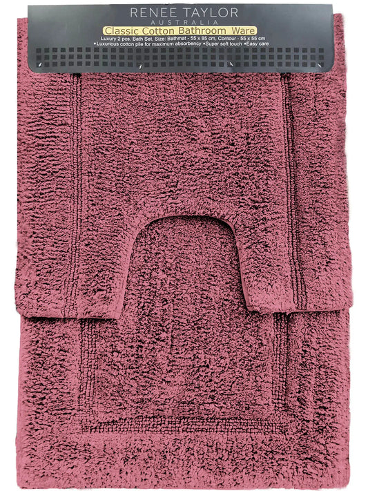 2 Piece 2200 GSM Tufted Rosebud Bath Mat Set by Renee Taylor - Mekamart Australia