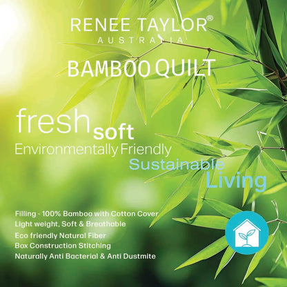 400 GSM All Seasons Natural Bamboo King Quilt by Renee Taylor - Mekamart Australia