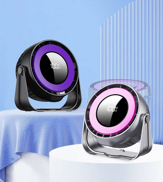 Desk Fan, Small Quiet LED Display Portable Table Fans, 180°Tilt, 100 Speeds, 5 Modes, Rechargeable 4000mAh Battery Operated USB Fan For Office, Bedroom, Outdoor(Black)Christmas Gifts - Mekamart Australia