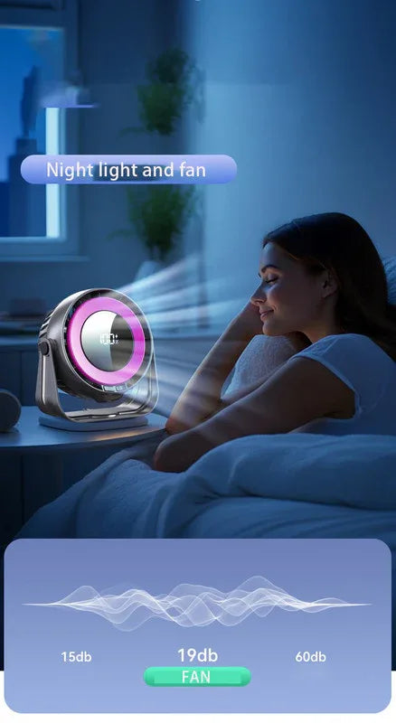 Desk Fan, Small Quiet LED Display Portable Table Fans, 180°Tilt, 100 Speeds, 5 Modes, Rechargeable 4000mAh Battery Operated USB Fan For Office, Bedroom, Outdoor(Black)Christmas Gifts - Mekamart Australia