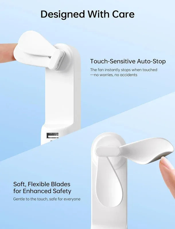 Handheld Mini Fan,2 IN 1 USB Rechargeable Portable Fan [12-19 Working Hours] with Power Bank, Pocket Design for Travel/Summer/Concerts/Lash, Gifts for Women (White)Christmas Gifts - Mekamart Australia