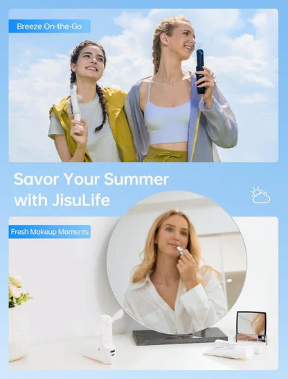 Handheld Mini Fan,2 IN 1 USB Rechargeable Portable Fan [12-19 Working Hours] with Power Bank, Pocket Design for Travel/Summer/Concerts/Lash, Gifts for Women (White)Christmas Gifts - Mekamart Australia