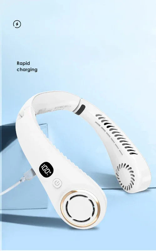 Portable Neck Fan Upgraded, Neckbrace Personal Hands Free, 5 Speed Gears Adjustment, 2000 mAh Wearable Bladeless Quiet Rechargeable for Outdoor Indoor, Gifts for Women Men- Green Christmas Gifts - Mekamart Australia