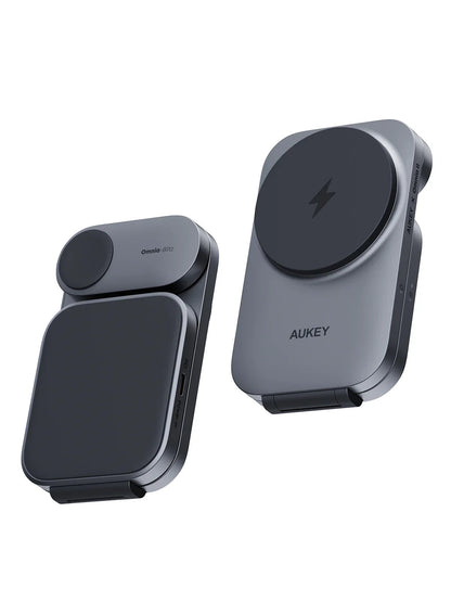AUKEY LC-MC312 MagFusion Z Qi2 3-in-1 Foldable Magnetic Fast Wireless Charging Station