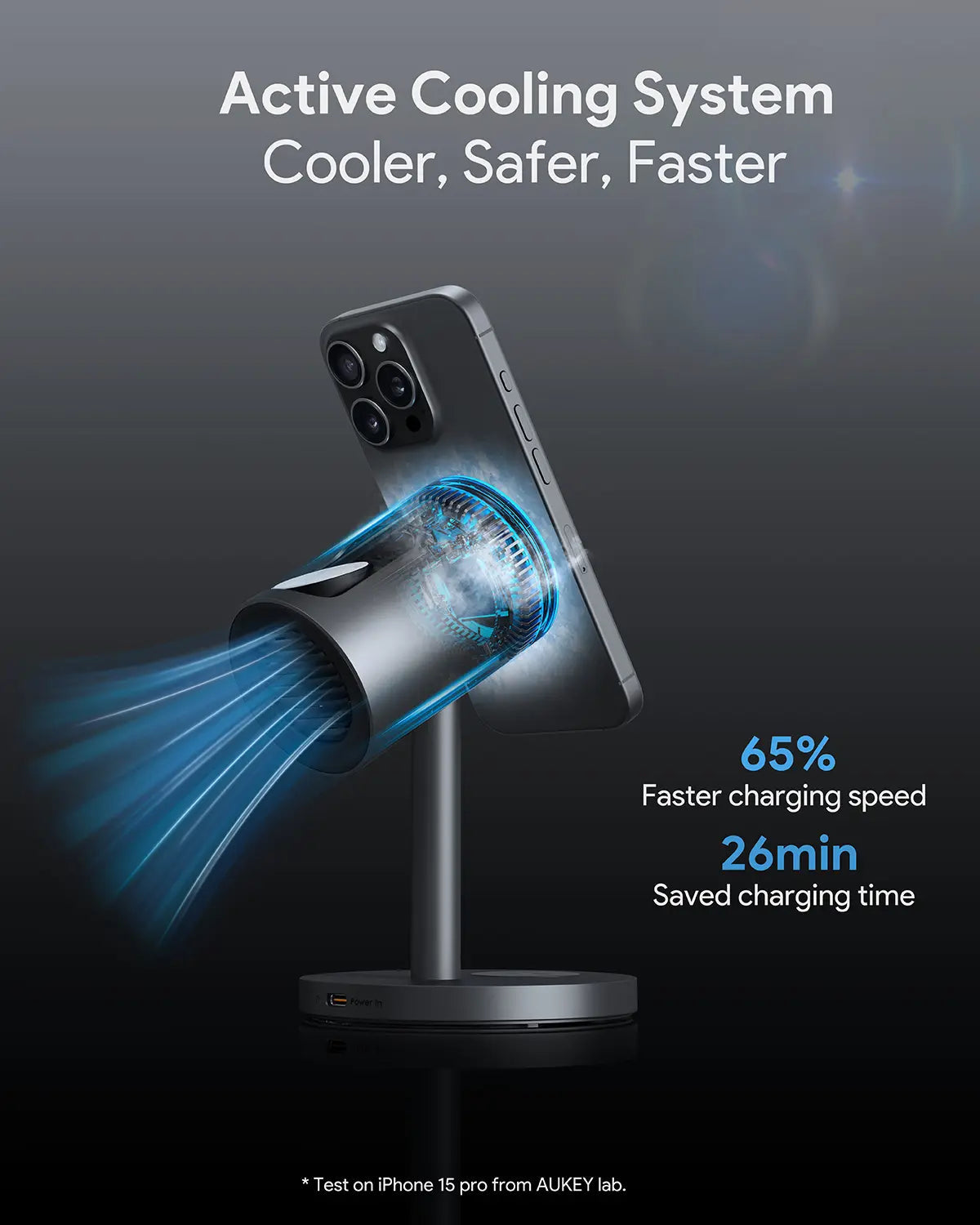 AUKEY LC-MC311A MagFusion 3-in-1 Pro Qi2 Active Cooling Wireless Charging Station