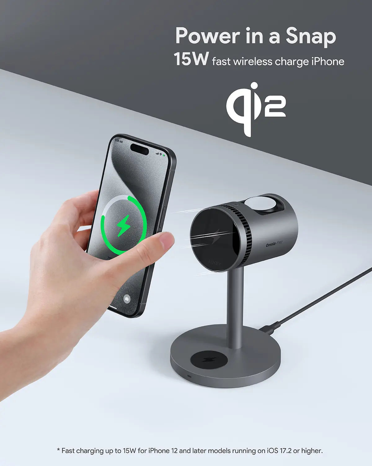 AUKEY LC-MC311A MagFusion 3-in-1 Pro Qi2 Active Cooling Wireless Charging Station