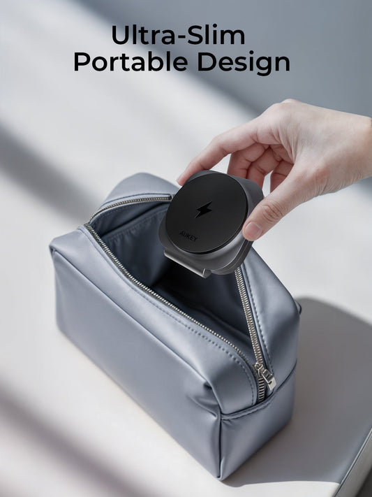 AUKEY LC-MC211 MagFusion L Qi2 Foldable 2 In 1 Magnetic Wireless Charger