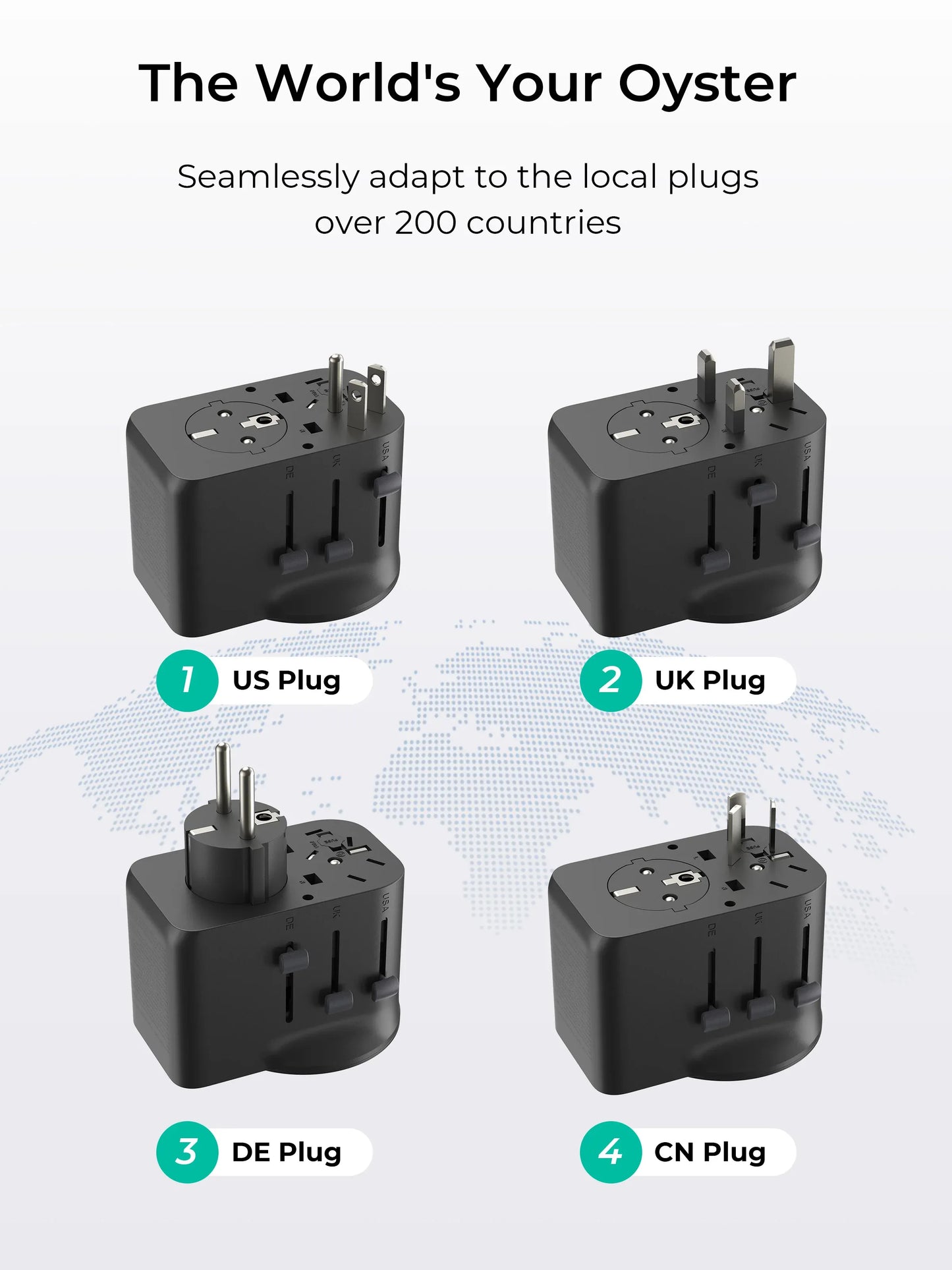 AUKEY PA-TA11A GlobeMate 65W GaN Universal Adapter with USB Ports