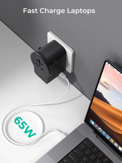 AUKEY PA-TA11A GlobeMate 65W GaN Universal Adapter with USB Ports