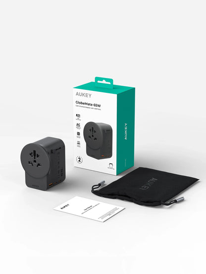 AUKEY PA-TA11A GlobeMate 65W GaN Universal Adapter with USB Ports