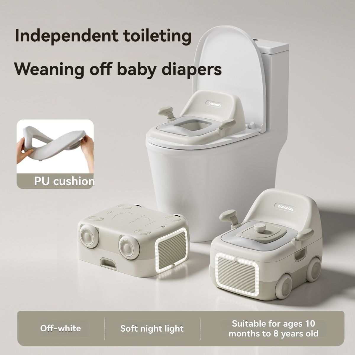 baby portable toilet, potty training, weaning off diapers, soft PU cushion, night-light, bathroom accessories, Australian market, toddler toilet seat - Pink - Size Three