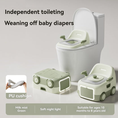 baby portable toilet, potty training, weaning off diapers, soft PU cushion, night-light, bathroom accessories, Australian market, toddler toilet seat - red and blue - Size Three
