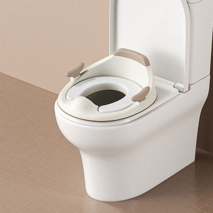 baby portable toilet seat, potty training, no installation, splash proof, hanging storage, travel potty seat, toddler toilet training seat - Camel - Size Soft cushion