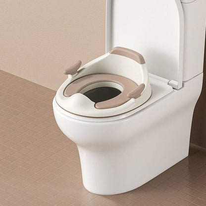 baby portable toilet seat, potty training, no installation, splash proof, hanging storage, travel potty seat, toddler toilet training seat - Camel - Size Soft cushion