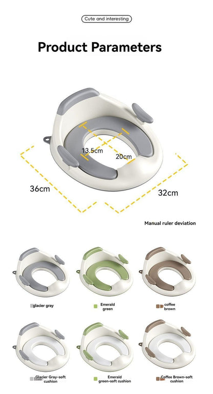 baby portable toilet seat, potty training, no installation, splash proof, hanging storage, travel potty seat, toddler toilet training seat - Green - Size Soft cushion