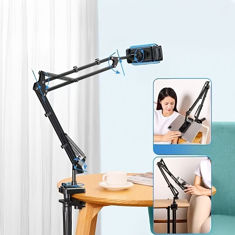 BLACK pure titanium tablet mount, flexible tablet arm stand, heavy duty tablet holder, home office desk accessory, bedside tablet stand, Australia tablet mount, hands-free tablet arm
