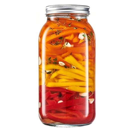 large capacity food storage jar, food-grade glass jar, airtight storage jar, pickle jar, grain storage, snack storage, tea storage, pantry organisation, Australian kitchen - Clear - Size 32oz-2pcs