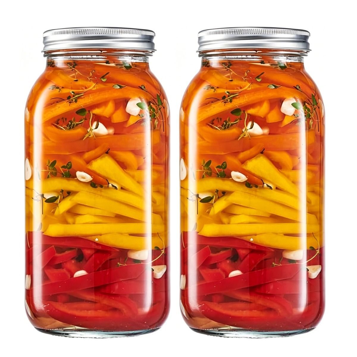 large capacity food storage jar, food-grade glass jar, airtight storage jar, pickle jar, grain storage, snack storage, tea storage, pantry organisation, Australian kitchen - Clear - Size 32oz-2pcs