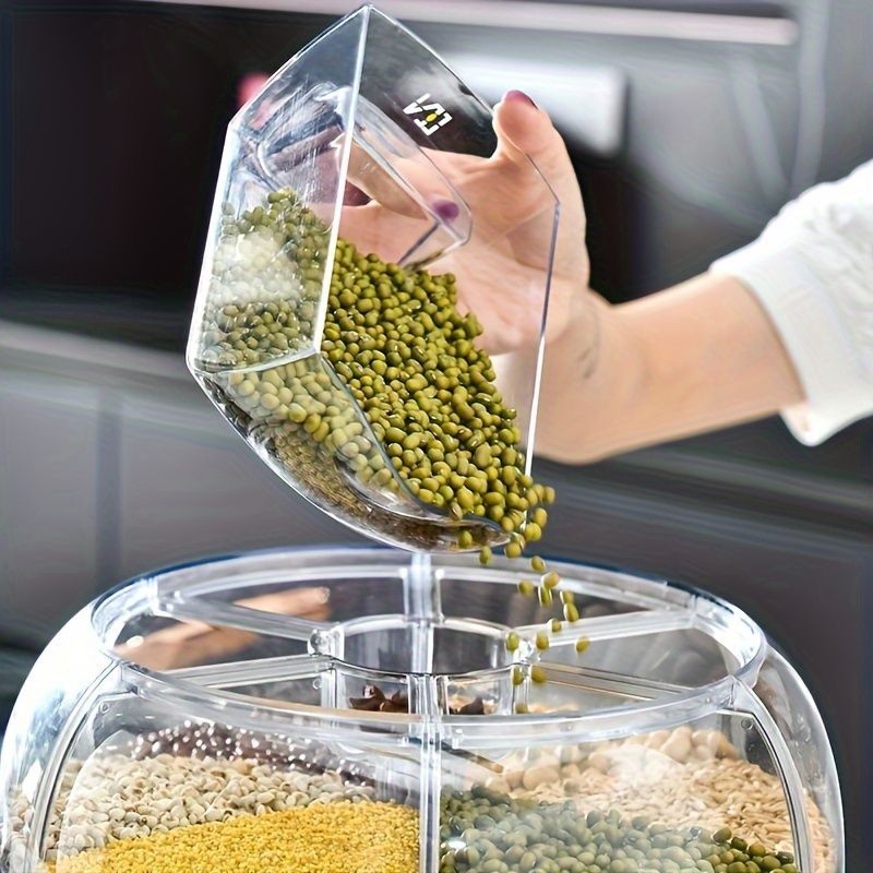rotating storage container, large capacity grain storage, food storage box, sealed food container, kitchen organization, insect proof food storage, moisture proof food storage, airtight canister, Australian pantry - Green - Size 12L