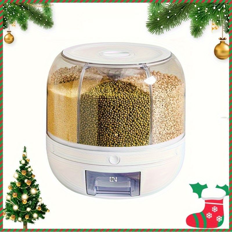 rotating storage container, large capacity grain storage, food storage box, sealed food container, kitchen organization, insect proof food storage, moisture proof food storage, airtight canister, Australian pantry - Green - Size 20L