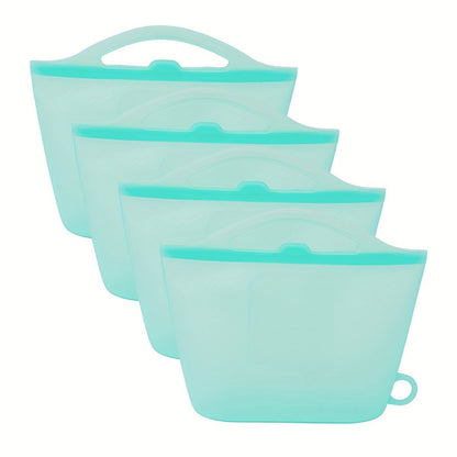 food-grade silicone, sealing strips, leak-proof, airtight seal, silicone lid covers, reusable food storage, Australian kitchen, dishwasher safe, non-toxic, temperature resistant, fridge organisation, travel storage, office lunchbox - Blue - Size 1200ml-4p