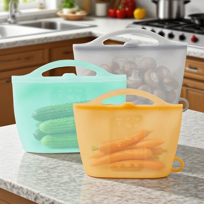 food-grade silicone, sealing strips, leak-proof, airtight seal, silicone lid covers, reusable food storage, Australian kitchen, dishwasher safe, non-toxic, temperature resistant, fridge organisation, travel storage, office lunchbox - Gray - Size 1200ml-4p
