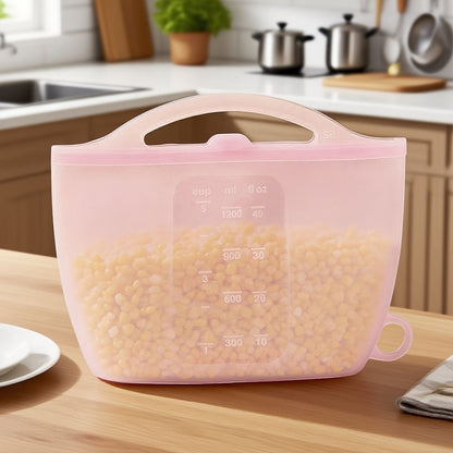 food-grade silicone, sealing strips, leak-proof, airtight seal, silicone lid covers, reusable food storage, Australian kitchen, dishwasher safe, non-toxic, temperature resistant, fridge organisation, travel storage, office lunchbox - Orange - Size 1200ml-