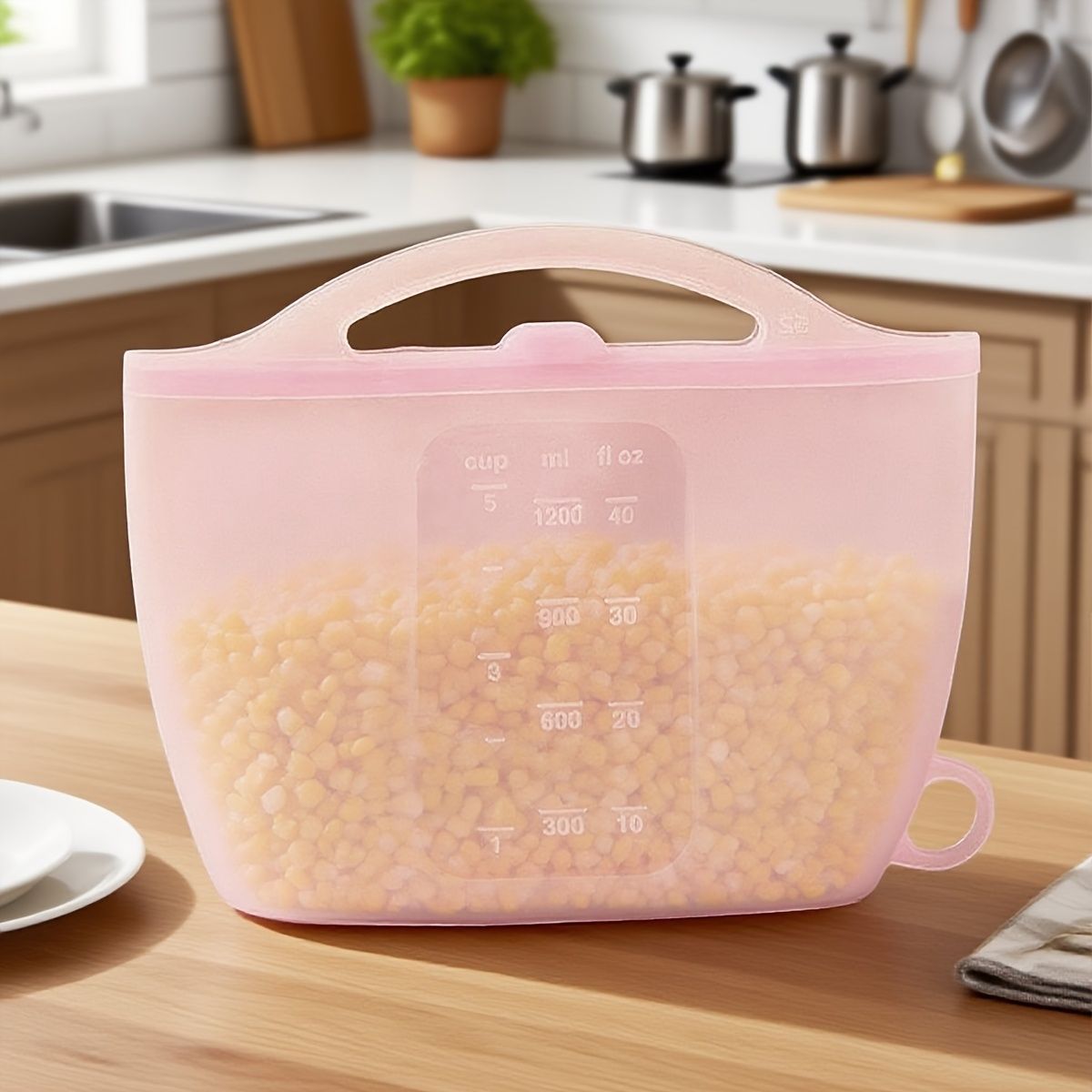 food-grade silicone, sealing strips, leak-proof, airtight seal, silicone lid covers, reusable food storage, Australian kitchen, dishwasher safe, non-toxic, temperature resistant, fridge organisation, travel storage, office lunchbox - Pink - Size 1200ml-4p