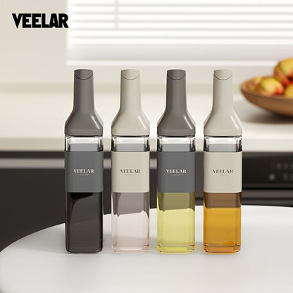 automatic opening glass bottles, oil bottles, condiment bottles, kitchen storage, soy sauce bottles, vinegar bottles, Australian kitchen - Gray - Size 500ml