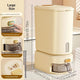 large capacity rice dispenser, measuring cup, time scale, plastic grain storage container, sealed food storage, insect proof food storage, moisture proof food storage, flour storage, pet food storage, Australian kitchen - Creamy - Size 20L