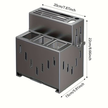 Gray kitchen knife storage rack, kitchen utensils organizer, knife holder, kitchen storage solution, high-quality kitchen rack, knife block organizer, countertop knife rack, Australian kitchen storage, kitchen tool organizer