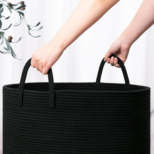 woven laundry basket, durable laundry basket, spacious laundry hamper, stylish laundry storage, Australian home organisation, multi-purpose storage basket, ergonomic handles, decorative laundry bin