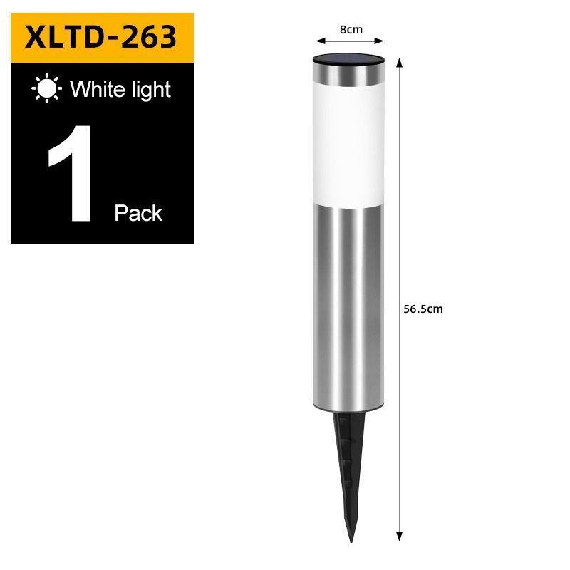 solar lawn lights, stainless steel outdoor lights, 3-LED garden lights, waterproof outdoor lights, modern outdoor lighting, cylindrical solar lights, Australian outdoor lights - Black warm light - Size 2PCS