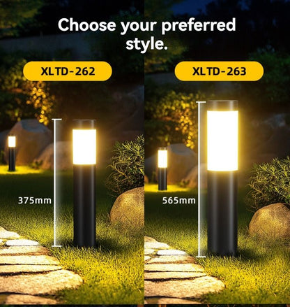 solar lawn lights, stainless steel outdoor lights, 3-LED garden lights, waterproof outdoor lights, modern outdoor lighting, cylindrical solar lights, Australian outdoor lights - Black warm light - Size 2PCS